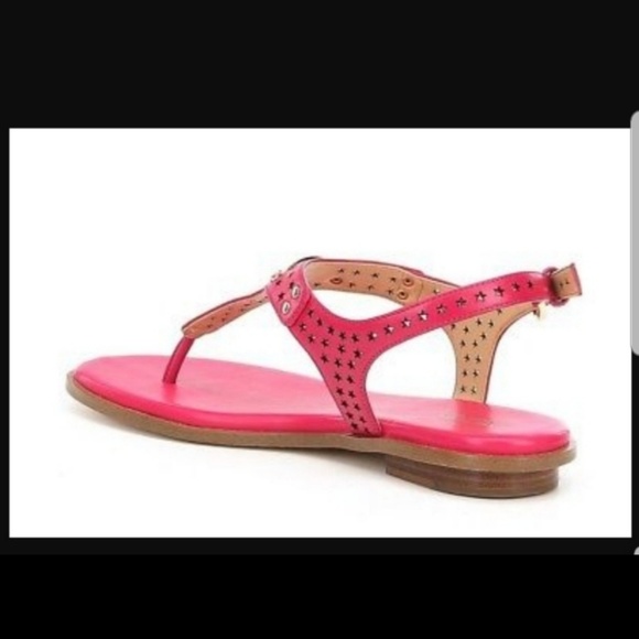 New Michael Kors Ultra Pink Lasercut Plate Thong - Picture 3 of 7